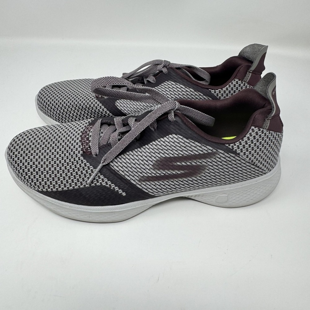 Skechers Goga Max Shoes Womens Size‎ 7.5 Gray Mesh Sneakers Comfort SN 14914
